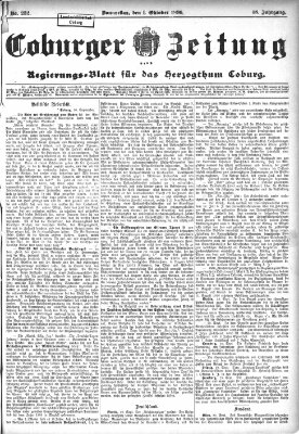 Coburger Zeitung Donnerstag 1. Oktober 1896