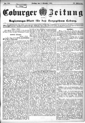 Coburger Zeitung Freitag 2. Oktober 1896