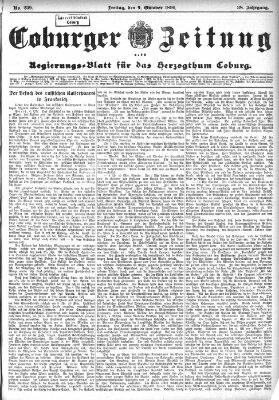 Coburger Zeitung Freitag 9. Oktober 1896