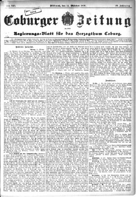 Coburger Zeitung Mittwoch 14. Oktober 1896