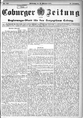 Coburger Zeitung Mittwoch 21. Oktober 1896