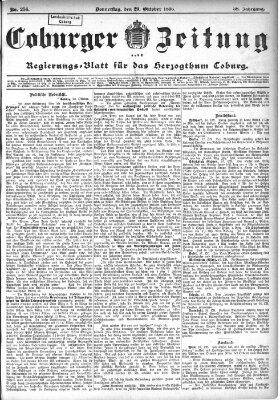 Coburger Zeitung Donnerstag 29. Oktober 1896