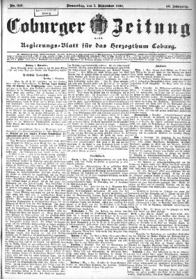 Coburger Zeitung Donnerstag 5. November 1896