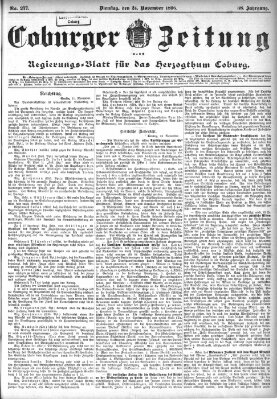 Coburger Zeitung Dienstag 24. November 1896