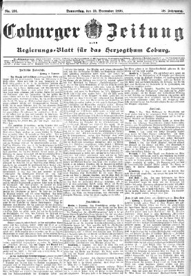 Coburger Zeitung Donnerstag 10. Dezember 1896