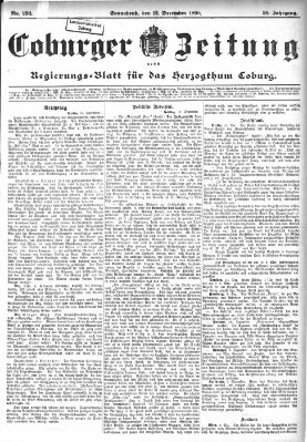 Coburger Zeitung Samstag 12. Dezember 1896