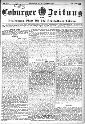 Coburger Zeitung Donnerstag 17. Dezember 1896