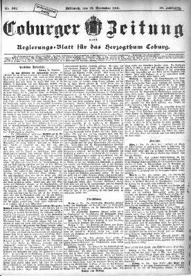 Coburger Zeitung Mittwoch 23. Dezember 1896