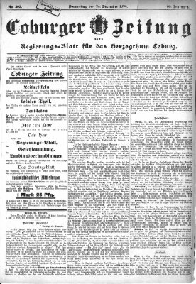 Coburger Zeitung Donnerstag 24. Dezember 1896