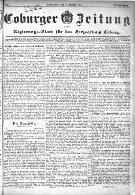 Coburger Zeitung Samstag 9. Januar 1897