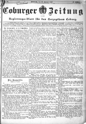 Coburger Zeitung Mittwoch 13. Januar 1897