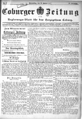 Coburger Zeitung Donnerstag 21. Januar 1897