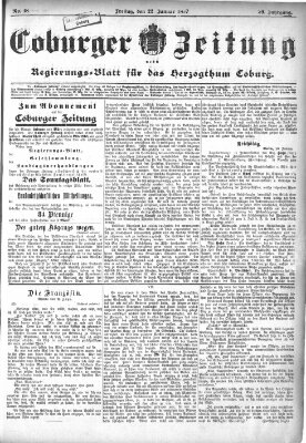 Coburger Zeitung Freitag 22. Januar 1897