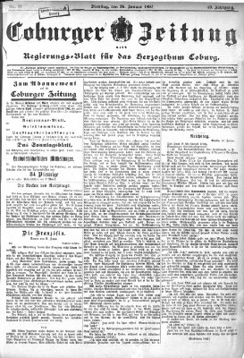 Coburger Zeitung Dienstag 26. Januar 1897