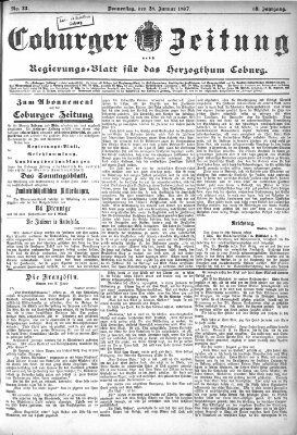 Coburger Zeitung Donnerstag 28. Januar 1897