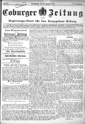 Coburger Zeitung Samstag 30. Januar 1897