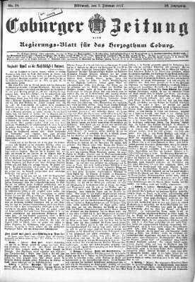 Coburger Zeitung Mittwoch 3. Februar 1897