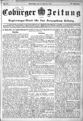 Coburger Zeitung Donnerstag 11. Februar 1897