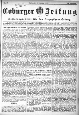 Coburger Zeitung Freitag 19. Februar 1897