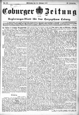 Coburger Zeitung Mittwoch 24. Februar 1897