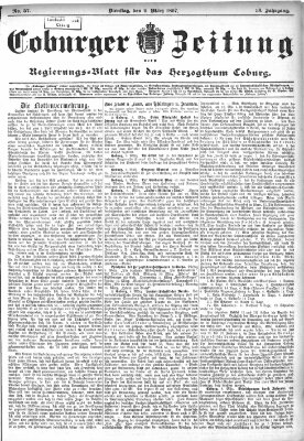 Coburger Zeitung Dienstag 9. März 1897