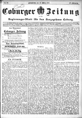 Coburger Zeitung Samstag 20. März 1897