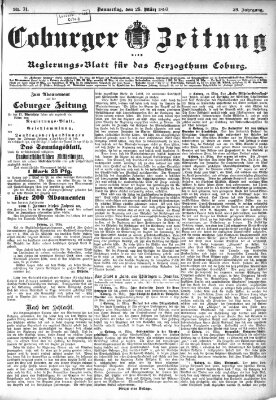 Coburger Zeitung Donnerstag 25. März 1897