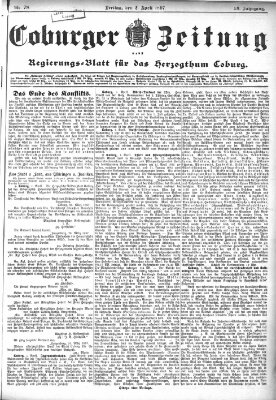 Coburger Zeitung Freitag 2. April 1897