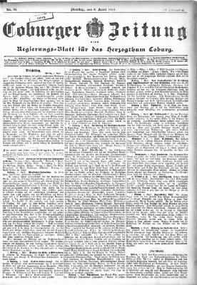 Coburger Zeitung Dienstag 6. April 1897