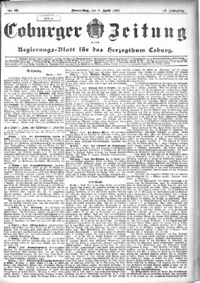 Coburger Zeitung Donnerstag 8. April 1897