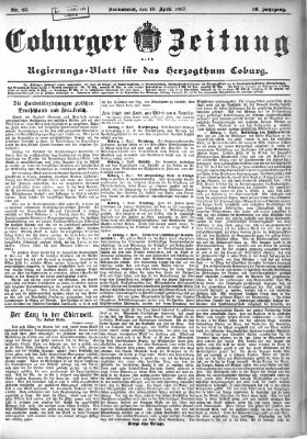 Coburger Zeitung Samstag 10. April 1897