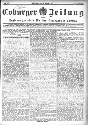 Coburger Zeitung Mittwoch 14. April 1897