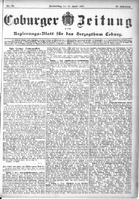 Coburger Zeitung Donnerstag 15. April 1897