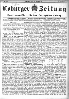 Coburger Zeitung Mittwoch 28. April 1897