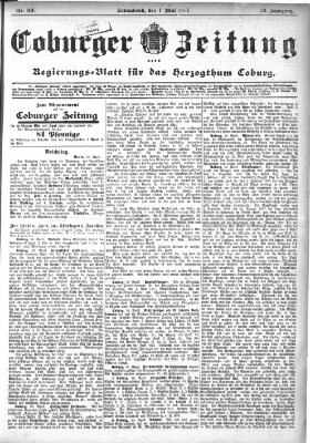 Coburger Zeitung Samstag 1. Mai 1897