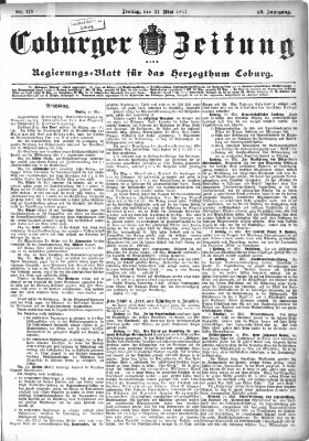 Coburger Zeitung Freitag 21. Mai 1897