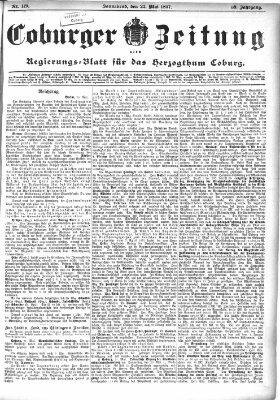 Coburger Zeitung Samstag 22. Mai 1897