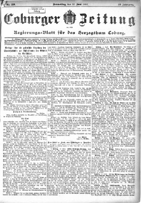 Coburger Zeitung Donnerstag 17. Juni 1897