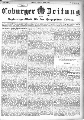 Coburger Zeitung Freitag 25. Juni 1897