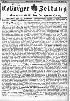 Coburger Zeitung Dienstag 29. Juni 1897