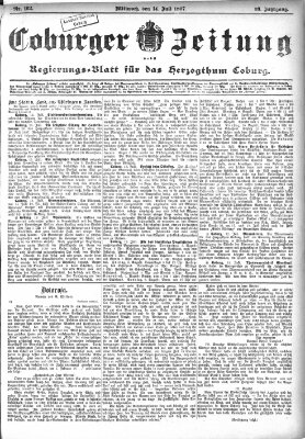 Coburger Zeitung Mittwoch 14. Juli 1897