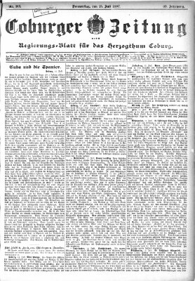 Coburger Zeitung Donnerstag 15. Juli 1897