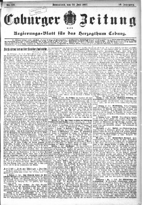 Coburger Zeitung Samstag 24. Juli 1897