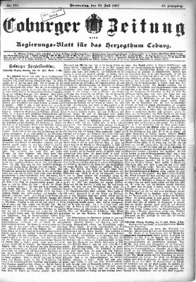 Coburger Zeitung Donnerstag 29. Juli 1897