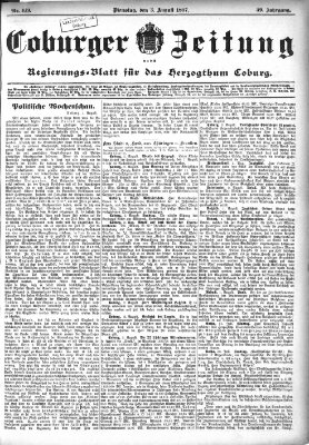 Coburger Zeitung Dienstag 3. August 1897