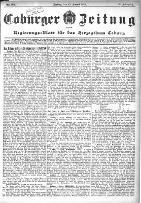 Coburger Zeitung Freitag 13. August 1897