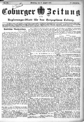 Coburger Zeitung Dienstag 17. August 1897