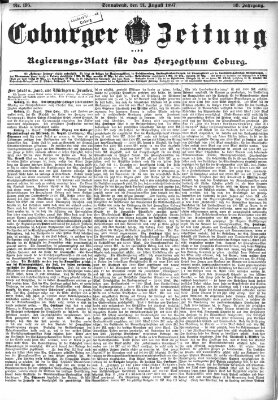 Coburger Zeitung Samstag 21. August 1897