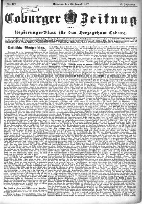 Coburger Zeitung Dienstag 24. August 1897