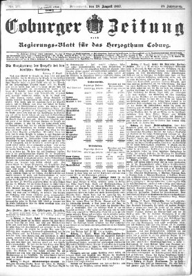 Coburger Zeitung Samstag 28. August 1897